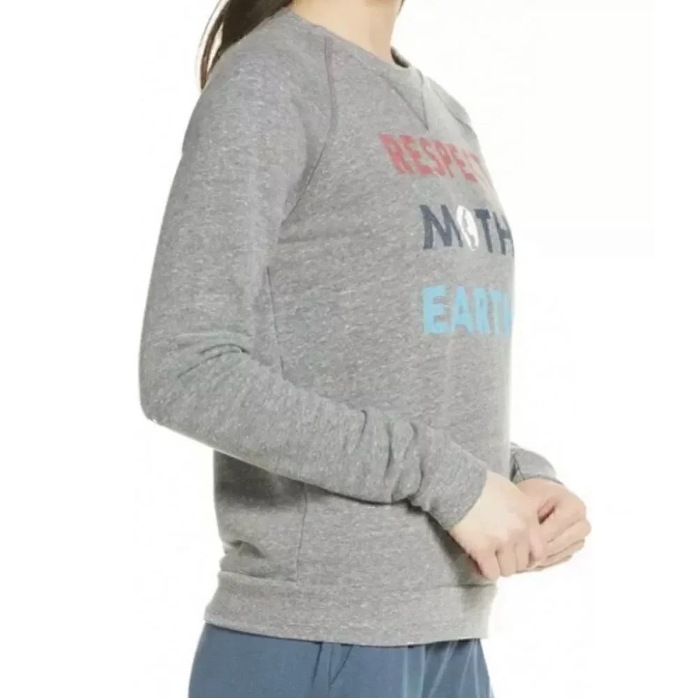 NWOT SOL ANGELES Respect Mother Earth Graphic Sweatshirt In Heather - Picture 2 of 9